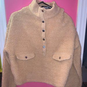 Cropped Sherpa Sweatshirt